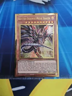 Red-Eyes Darkness Metal Dragon Alternate Art MGED-EN009 Gold Rare 1st Ed NM Yugi - Image 1