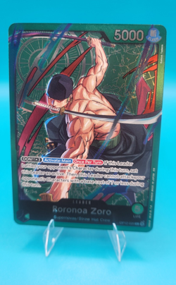 Bandai One Piece Card Game Roronoa Zoro Leader OP12-020 Alt Art Foil English - Image 1