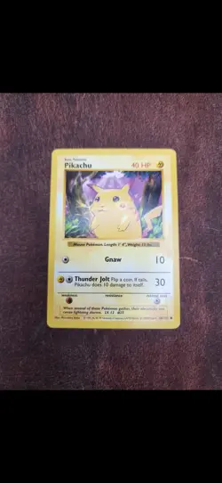 1999 Pokemon Base Set Shadowless Red Cheeks Pikachu 58/102 - Image 1