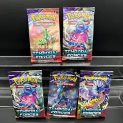 Temporal Forces x5 Packs Pokemon Full Art Set Sealed Booster Pack Lot SV5 TEM #1 - Image 1