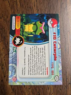 1999 Topps Series 1 Pokemon Caterpie #10 -- Green Label - Image 2