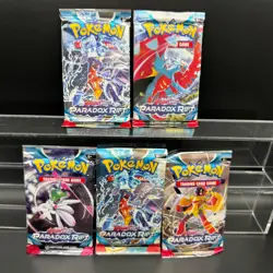 Paradox Rift x5 Packs - Pokemon Full Art Set Sealed Booster Pack Lot PAR SV4 #5 - Image 1