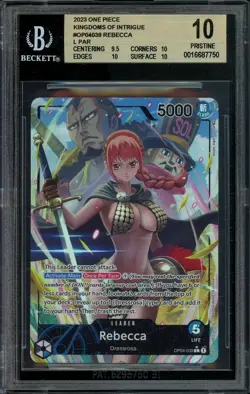 2023 One Piece Rebecca OP04-039 Kingdoms of Intrigue Leader BGS 10 Pristine - Image 1