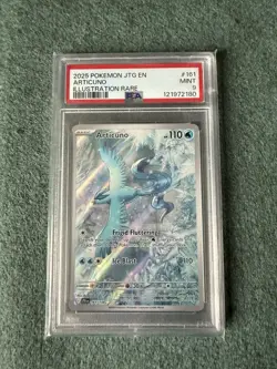 Pokemon TCG Journey Together Articuno Card 161/159 Illustration Rare, PSA 9 - Image 1