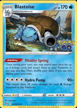 Pokemon - Blastoise 017/078 - Pokemon Go - Holo Rare - Near Mint - Image 1