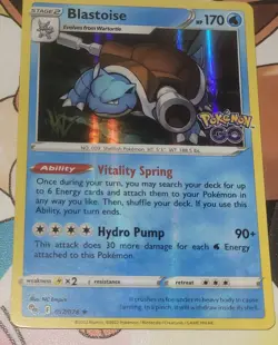 Pokemon Go Blastoise Holo Rare Card 017/078 Near Mint Condition - Image 2