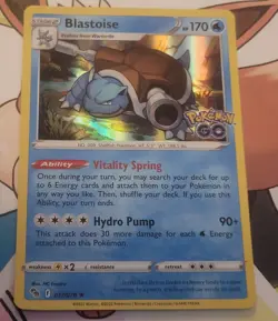 Pokemon Go Blastoise Holo Rare Card 017/078 Near Mint Condition - Image 3