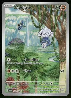 Pokemon Cards Meditite 153/142 Stellar Crown Illustration Rare NM *2 - Image 1