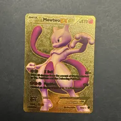 Pokemon Mewtwo EX HP 170 Gold Foil Fan Art Card 98/99 - Image 1