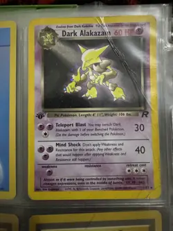 Pokemon TCG 1st edition Dark Alakazam Card 1/82 Holo, HP Condition - Image 1
