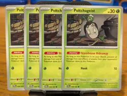 Pokemon TCG Twilight Masquerade Poltchageist 020/167 x4 Playset - Image 1