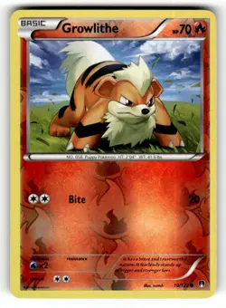 Growlithe 10/122 Common BREAKpoint Reverse Holo Pokemon Lightly Played - Image 1