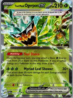 Teal Mask Ogerpon ex 025/167 Twilight Masquerade Double Rare Holo Pokemon - Image 1
