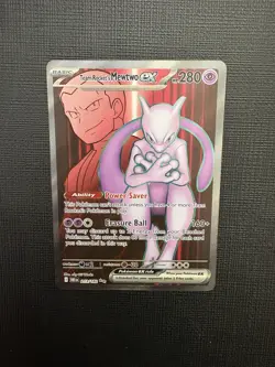 Pokemon TCG Team Rocket's Mewtwo ex 213/182 Destined Rivals Ultra Rare Holo NM - Image 3