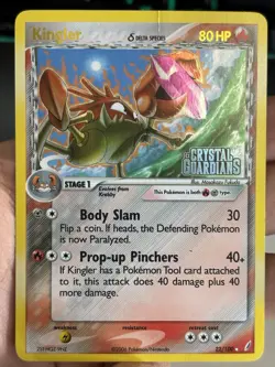 Kingler Delta Species 22/100 Reverse Holo Stamp Pokemon EX Crystal Guardians MP - Image 1