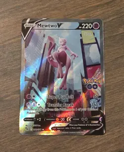 Mewtwo V Pokemon GO 030/078 Full Art Holo Ultra Rare 220 HP V English - Image 1