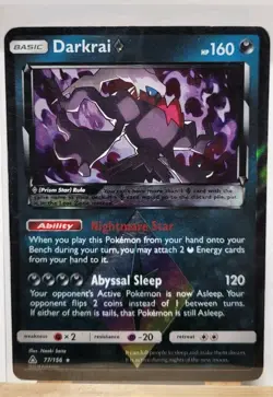 Pokemon Darkrai Prism Star Prism Rare Holo SM-Ultra Prism 77/156 2018 - Image 1