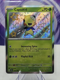 Capsakid 106/091 Shiny Rare Paldean Fates Pokemon Holo NM - Image 1
