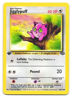 Jigglypuff 54/64 Common Jungle Pokemon 1st Edition LP - Image 1