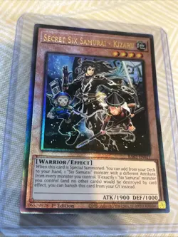 YUGIOH SECRET SIX SAMURAI KIZARU RA03-EN017 (PUR) 1ST EDITION - Image 1