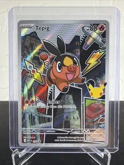 Tepig 050 Series 2 First Partner Illustration Collection, Pokemon Promo, In Hand - Image 1