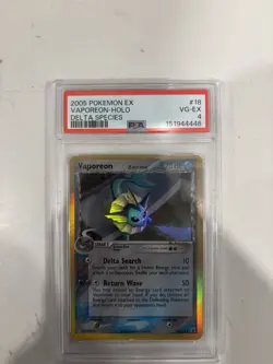 Pokemon 2005 EX Delta Species Vaporeon Delta Species Holo Rare 18/113 PSA - Image 1