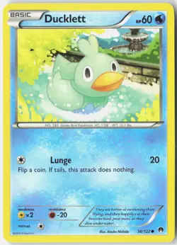 Ducklett 36/122 Common BREAKpoint Pokemon Near Mint - Image 1