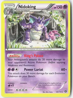 Nidoking 45/114 Rare Steam Siege Pokemon Lightly Played - Image 1