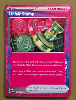 Pokemon Unfair Stamp 165/167 Twilight Masquerade Rare Holo Ace Spec Nm - Image 1