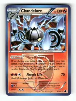 Chandelure - 16/116 - Plasma Freeze - Pokemon - Rare - non Holo NM - Image 1