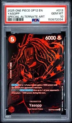 2025 One Piece OP12 EN Yasopp Special Alternate Art #013 PSA 10 GEM MINT - Image 1