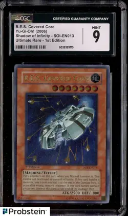 2006 Yu-Gi-Oh! Shadow of Infinity SOI-EN013 B.E.S Covered Core UR 1st Ed CGC 9 - Image 1