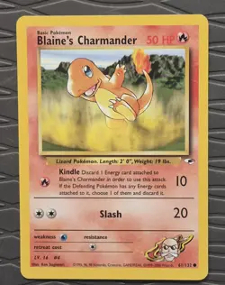 Blaine's Charmander 61/132 Common Gym Heroes Pokemon Card - Image 1
