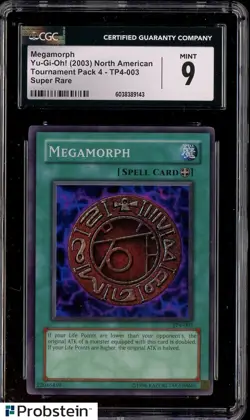2003 Yu-Gi-Oh! Tournament Pack 4 #TP4-003 Megamorph SR CGC 9 MINT - Image 1