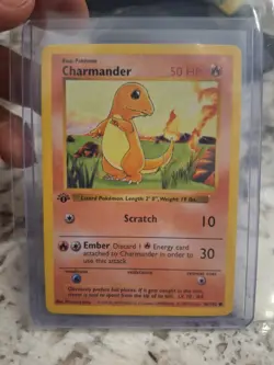 Pokemon Card - Charmander Base Set Shadowless 46/102 1st Edition great condition - Image 1