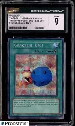 2002 Yu-Gi-Oh! The Eternal Duelist Soul 002 Graceful Dice Prismatic CGC 9 MINT - Image 1