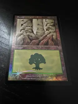 MTG Foil Forest 350 - Foil Mercadian Masques Magic the Gathering LP - Image 2