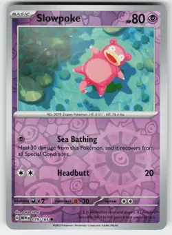 Slowpoke 079/165 Common 151 Pokemon Reverse Holo Near Mint - Image 1
