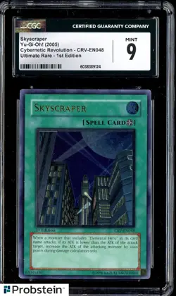 2005 Yu-Gi-Oh! Cybernetic Revolutions EN048 Skyscraper 1st Ed UR CGC 9 MINT - Image 1