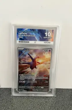 Pokemon Latios TCG Illustration Rare Gem Mint Ace 10 Surging Sparks 203/191 - Image 1