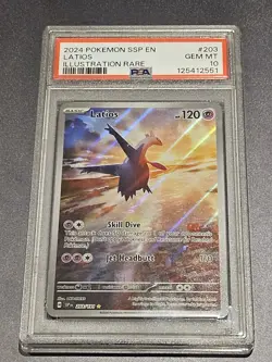 Pokemon Latios Illustration Rare TCG Card PSA 10 Gem Mint 203/191 Surging Sparks - Image 1