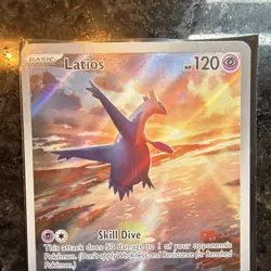 Pokemon TCG Latios SV08 Surging Sparks 203/191 Illustration Rare Holo Basic - Image 3