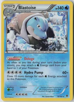 Blastoise 16/101 Holo Rare Plasma Blast Pokemon Holo Near Mint - Image 1