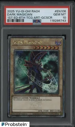 2025 Yu-Gi-Oh! RA04 1st Ed. 6th TCG ART-QCSCR #EN106 Dark Magician PSA 10 GEM NT - Image 1