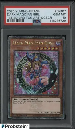 2025 Yu-Gi-Oh! RA04 1st Ed. 3rd TCG ART-QCSCR-#EN107 Dark Magician Girl PSA 10 - Image 1