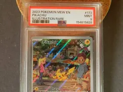 Pokemon Pikachu TCG Scarlet & Violet Card 173/165 Illustration 2023 Rare PSA 9 - Image 2