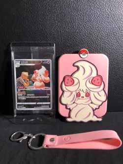 Pokemon Alcremie Pink Silicone Card Holder Keychain Chinese Edition 2024 - Image 1