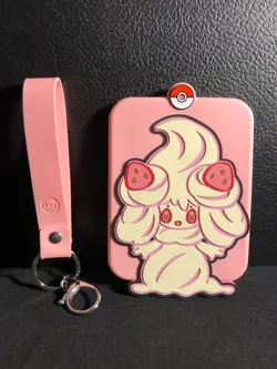 Pokemon Alcremie Pink Silicone Card Holder Keychain Chinese Edition 2024 - Image 3