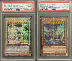 2025 PSA 9 YUGIOH RA04 QCR SECRET RARE SHOOTING QUASAR & INFERNOID SET 💫 - Image 1