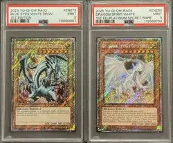 2024-25 PSA 9 YUGIOH PLATINUM SECRET RARE BLUE EYES WHITE DRAGON & SPIRIT SET - Image 1